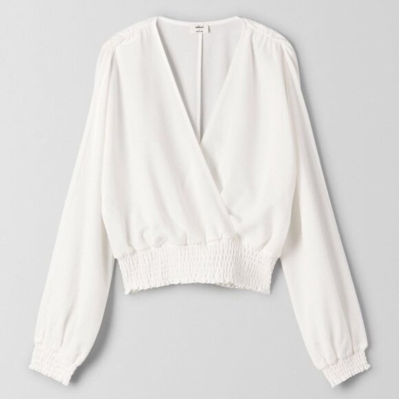 Aritzia Tops - ARITZIA Wilfred Reign Blouse- Cropped Wrap Long Sleeve Blouse